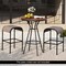 Outdoor Bar Table with Umbrella Hole, Footrest and Metal Base